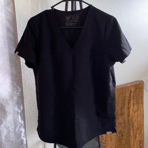 Maternity black figs scrubs, small top and medium bottoms